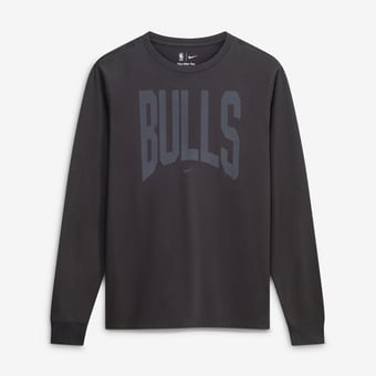 Men's Nike Charcoal Chicago Bulls 2026 Standard Issue Travel Long Sleeve T-Shirt
