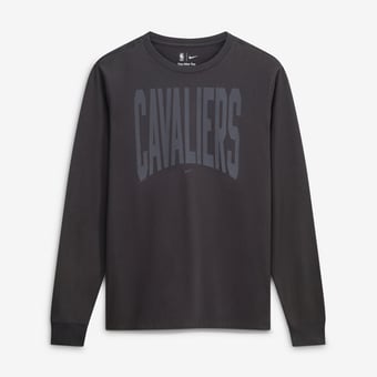 Men's Nike Charcoal Cleveland Cavaliers 2026 Standard Issue Travel Long Sleeve T-Shirt