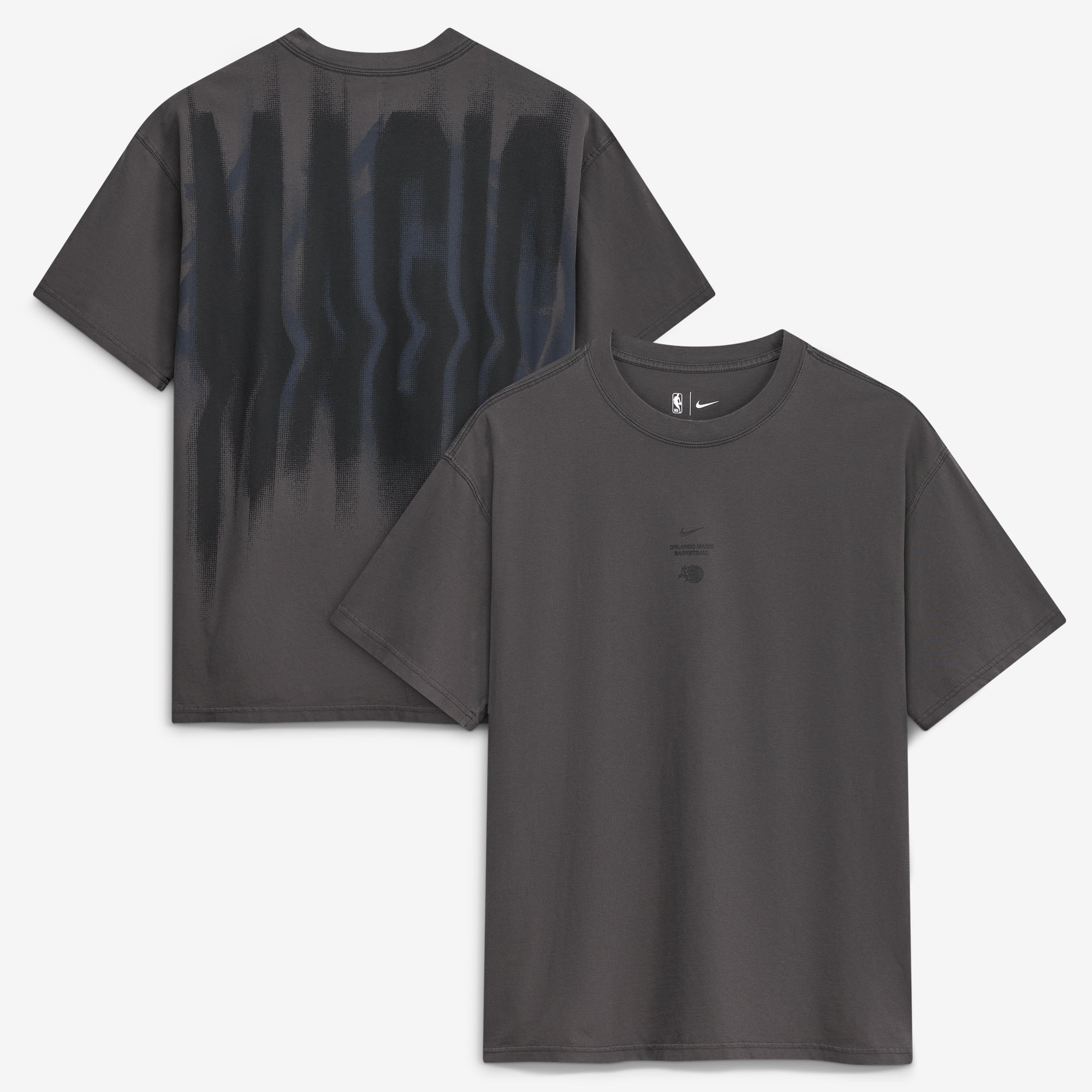 T-shirt da uomo Nike color antracite Orlando Magic 2026/27 Standard Issue Pre-Game Max 90