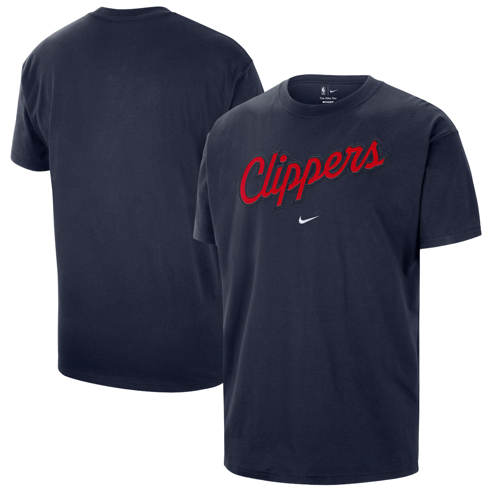 Men's Nike Navy LA Clippers Twill Logo T-Shirt