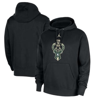 Men's Jordan Brand  Black Milwaukee Bucks Statement Edition Club Fleece Hoodie