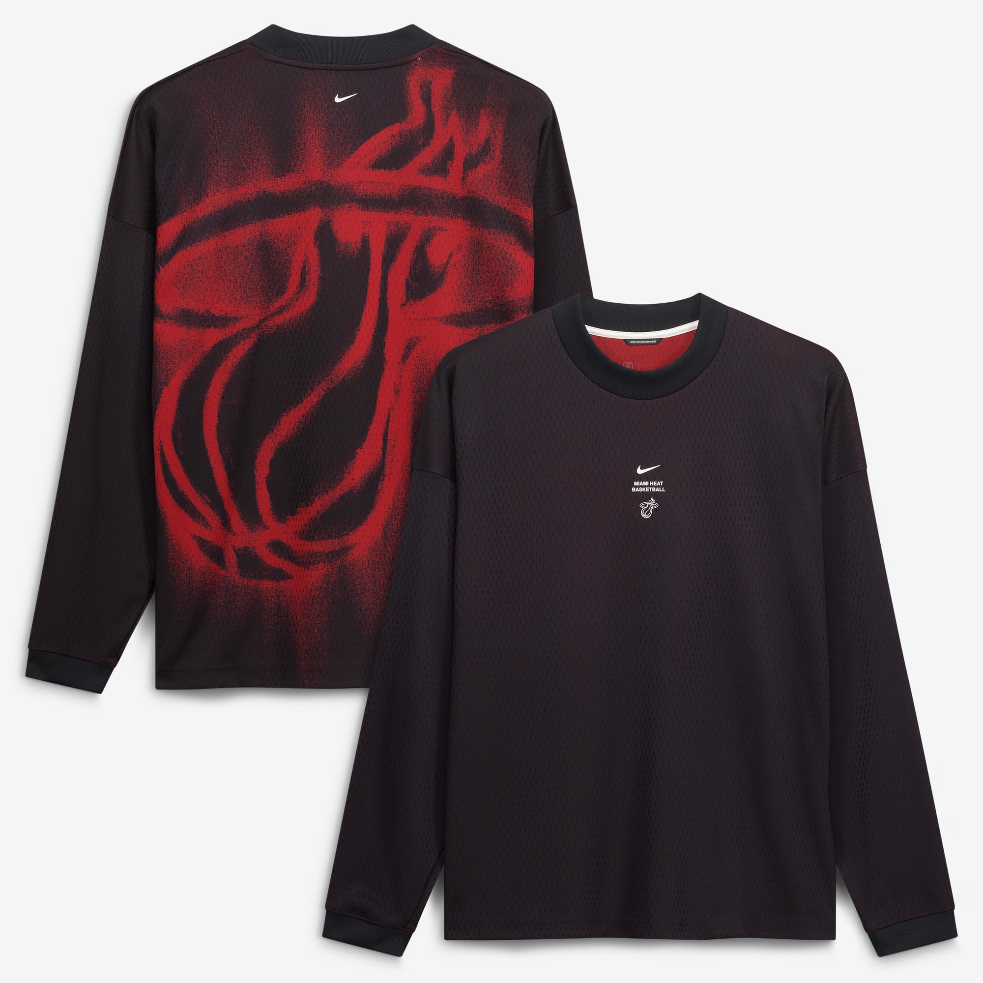 Men's Nike Black Miami Heat 2026/27 Standard Issue Pre-Game Performance Long Sleeve T-Shirt
