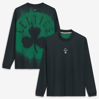 Men's Nike Black Boston Celtics 2026 Standard Issue Pre-Game Performance Long Sleeve T-Shirt