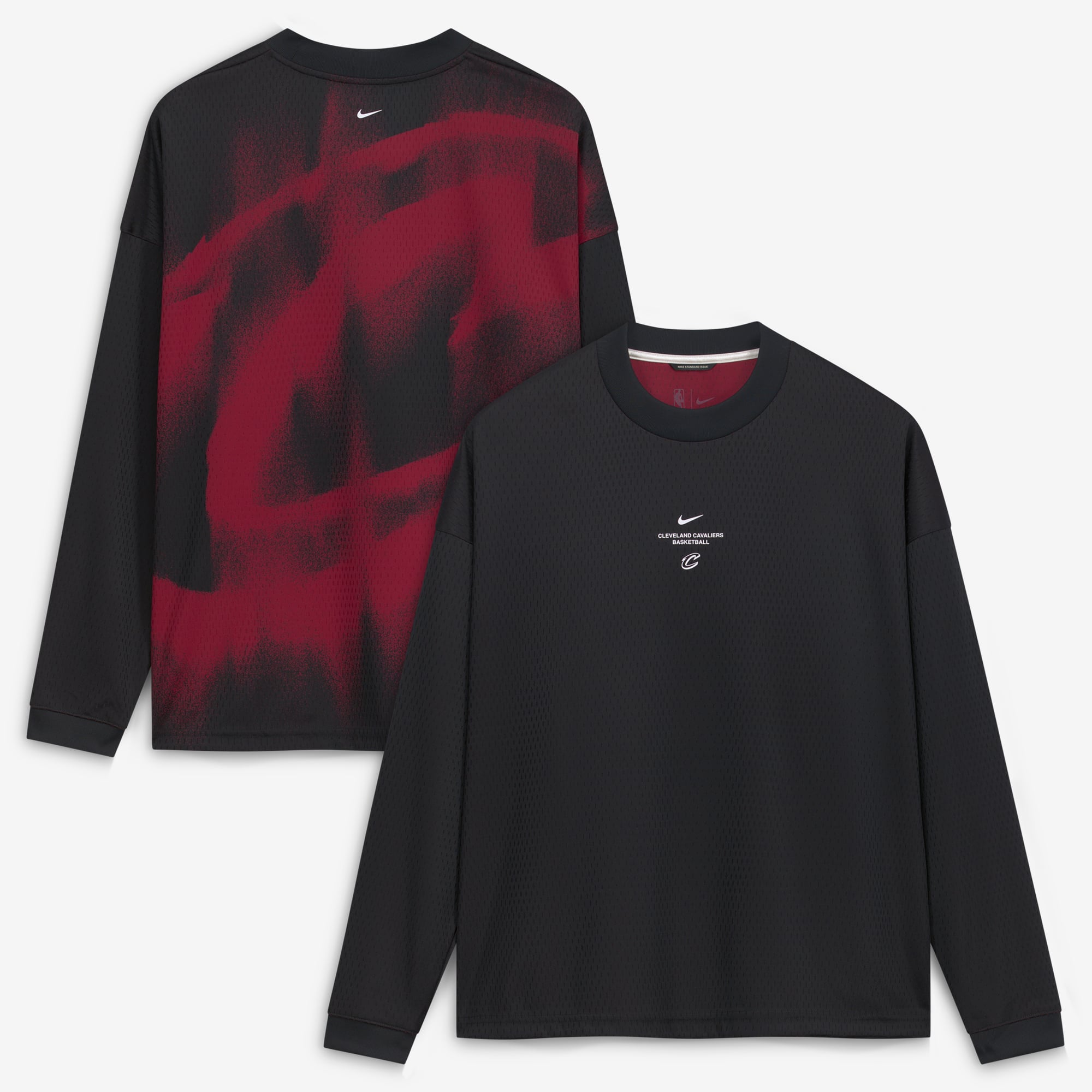 Men's Nike Black Cleveland Cavaliers 2026/27 Standard Issue Pre-Game Performance Long Sleeve T-Shirt