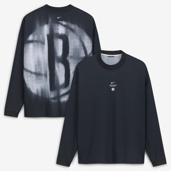Men's Nike Black Brooklyn Nets 2026 Standard Issue Pre-Game Performance Long Sleeve T-Shirt