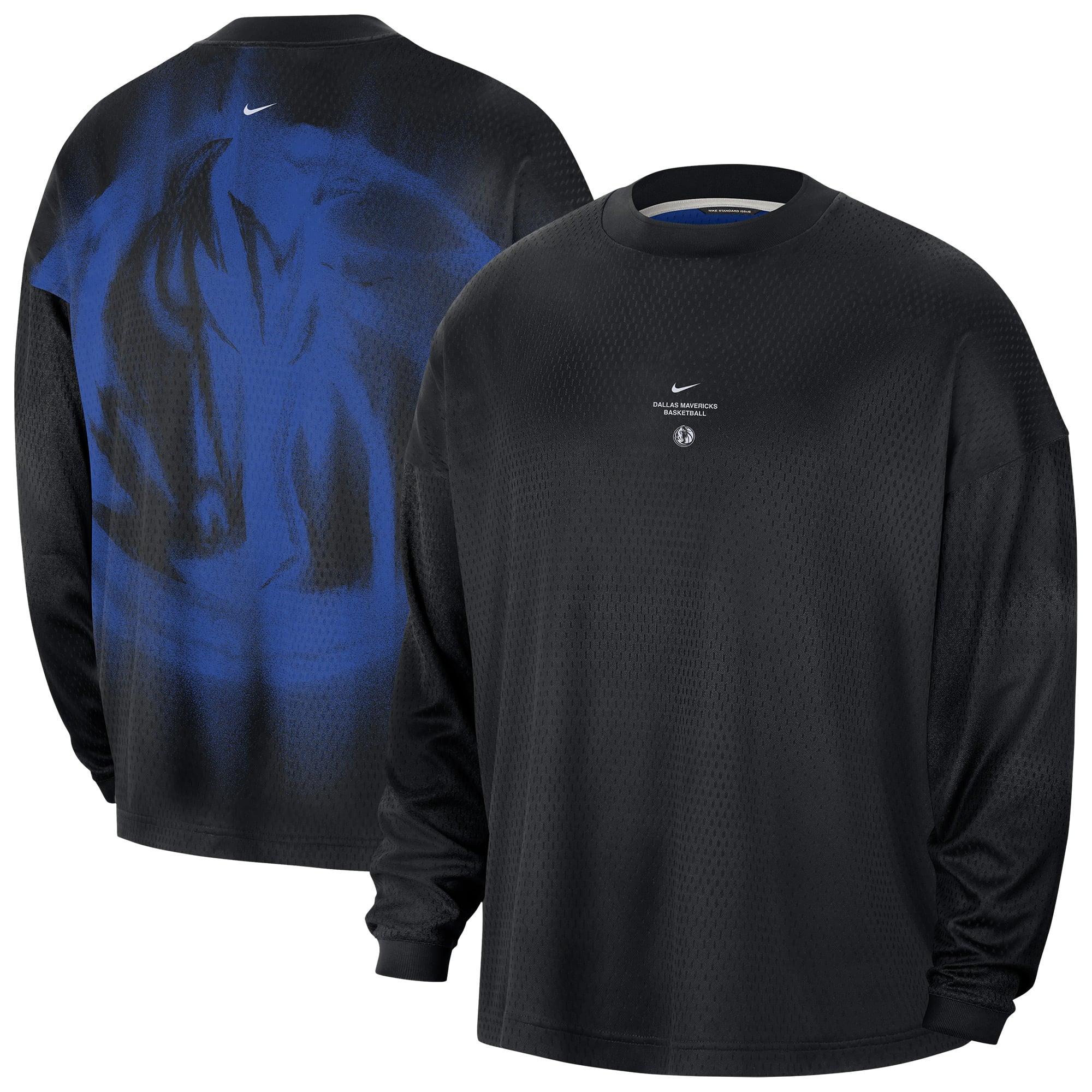Men's Nike Black Dallas Mavericks 2026/27 Standard Issue Pre-Game Performance Long Sleeve T-Shirt