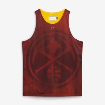 Men's Nike Crimson/Yellow Denver Nuggets 2026 Standard Issue Practice Icon Mesh Reversible Jersey