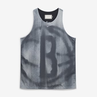 Men's Nike Silver/Black Brooklyn Nets 2026 Standard Issue Practice Icon Mesh Reversible Jersey