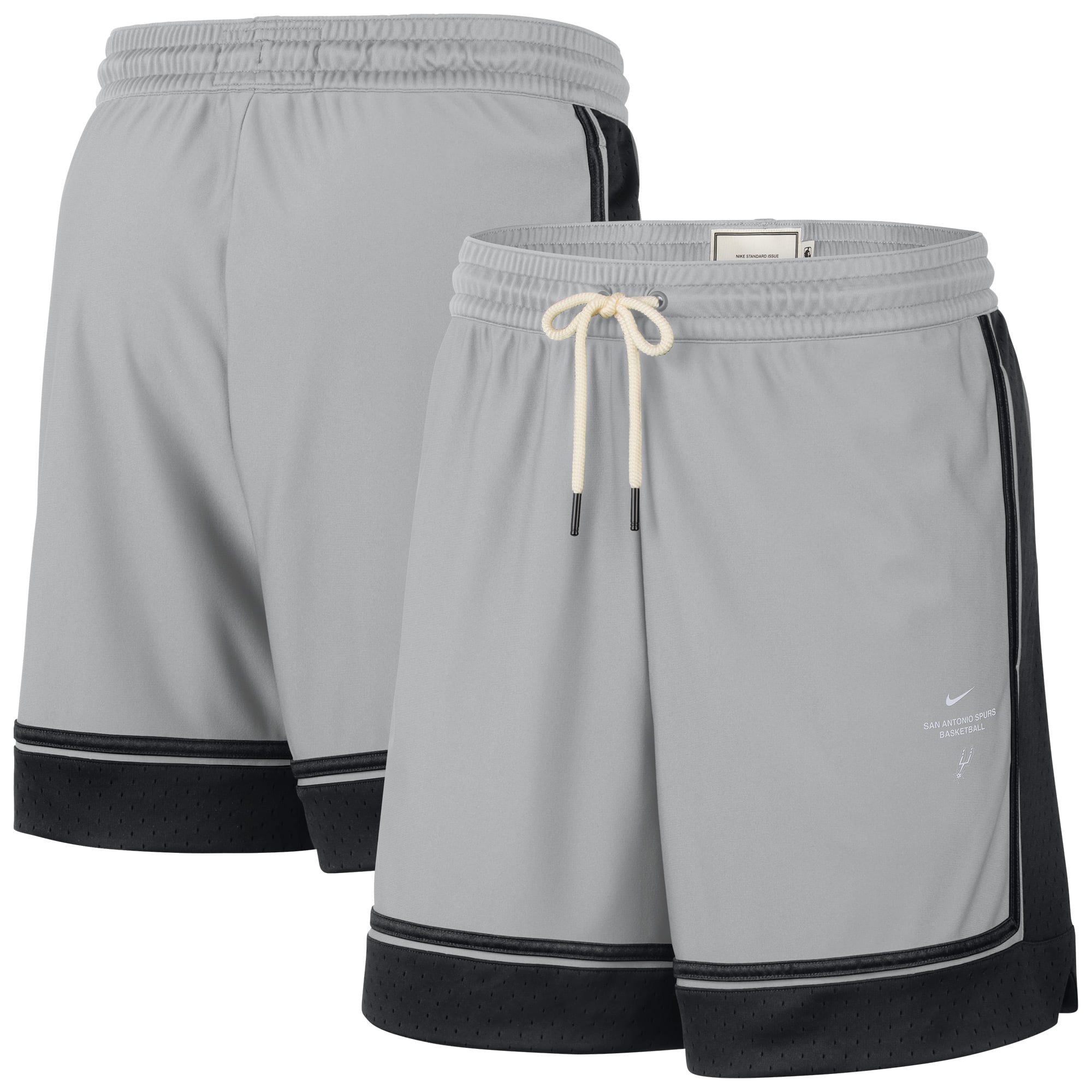 Nike Men's Silver San Antonio Spurs 2026 Standard Issue Pre-Game Pro Shorts - Silver, Black