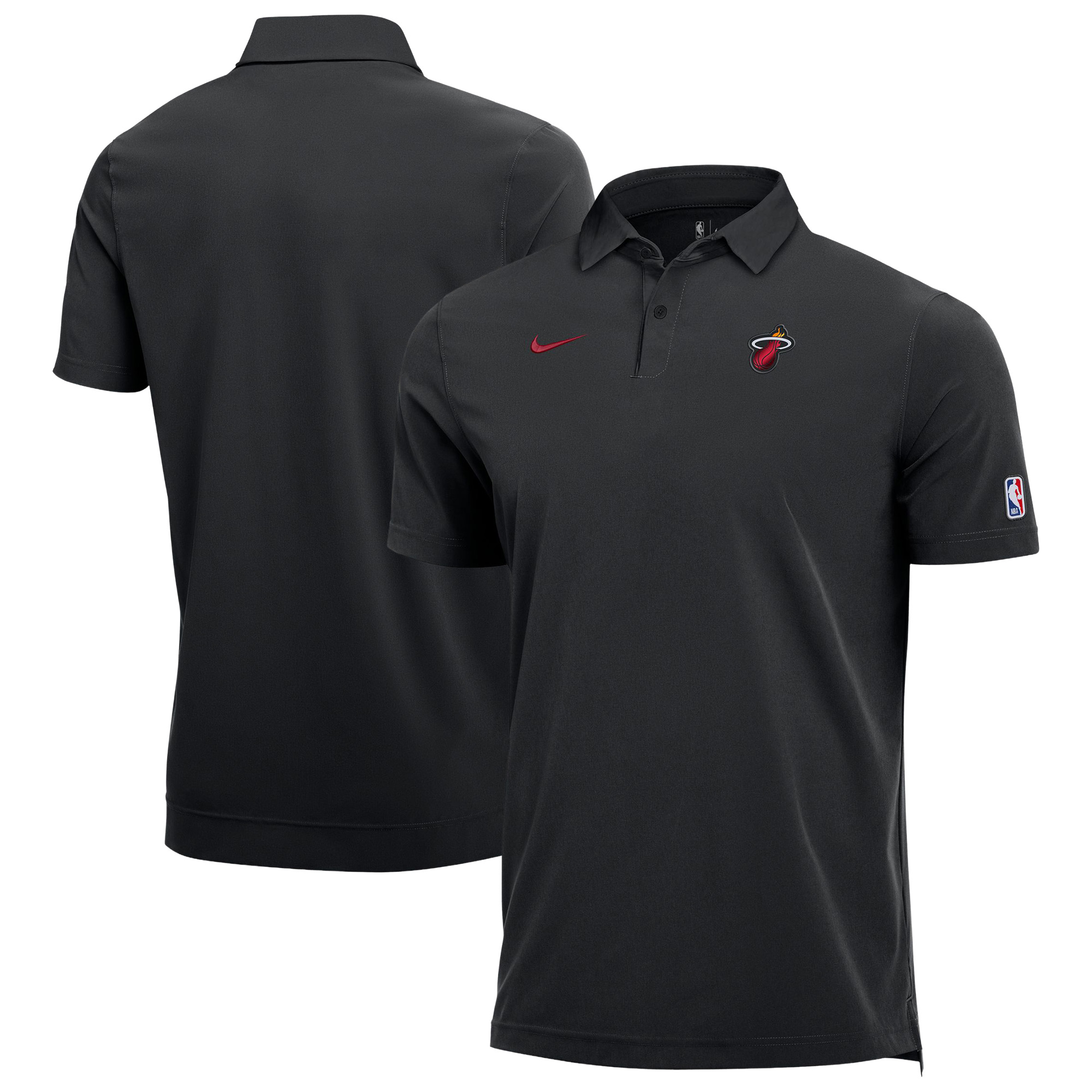 Men's Nike Black Miami Heat Dri-FIT Coaches Polo
