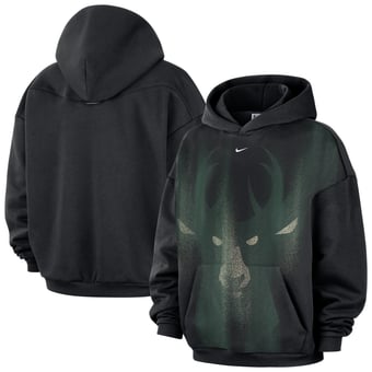 Men's Nike Black Milwaukee Bucks 2026 Standard Issue Practice Icon Fleece Pullover Hoodie
