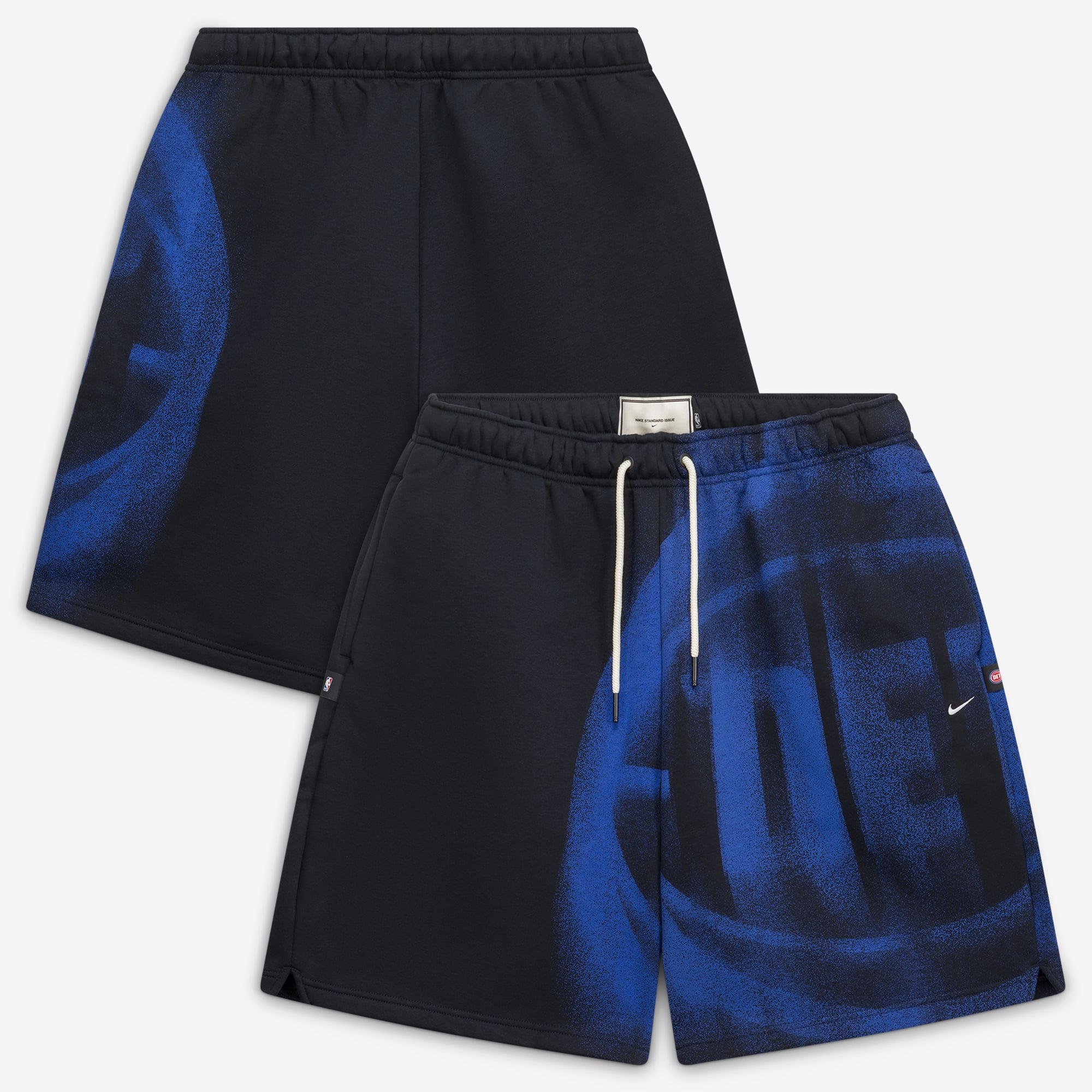 Men's Nike Black Detroit Pistons 2026/27 Standard Issue Practice Icon 7" Fleece Shorts