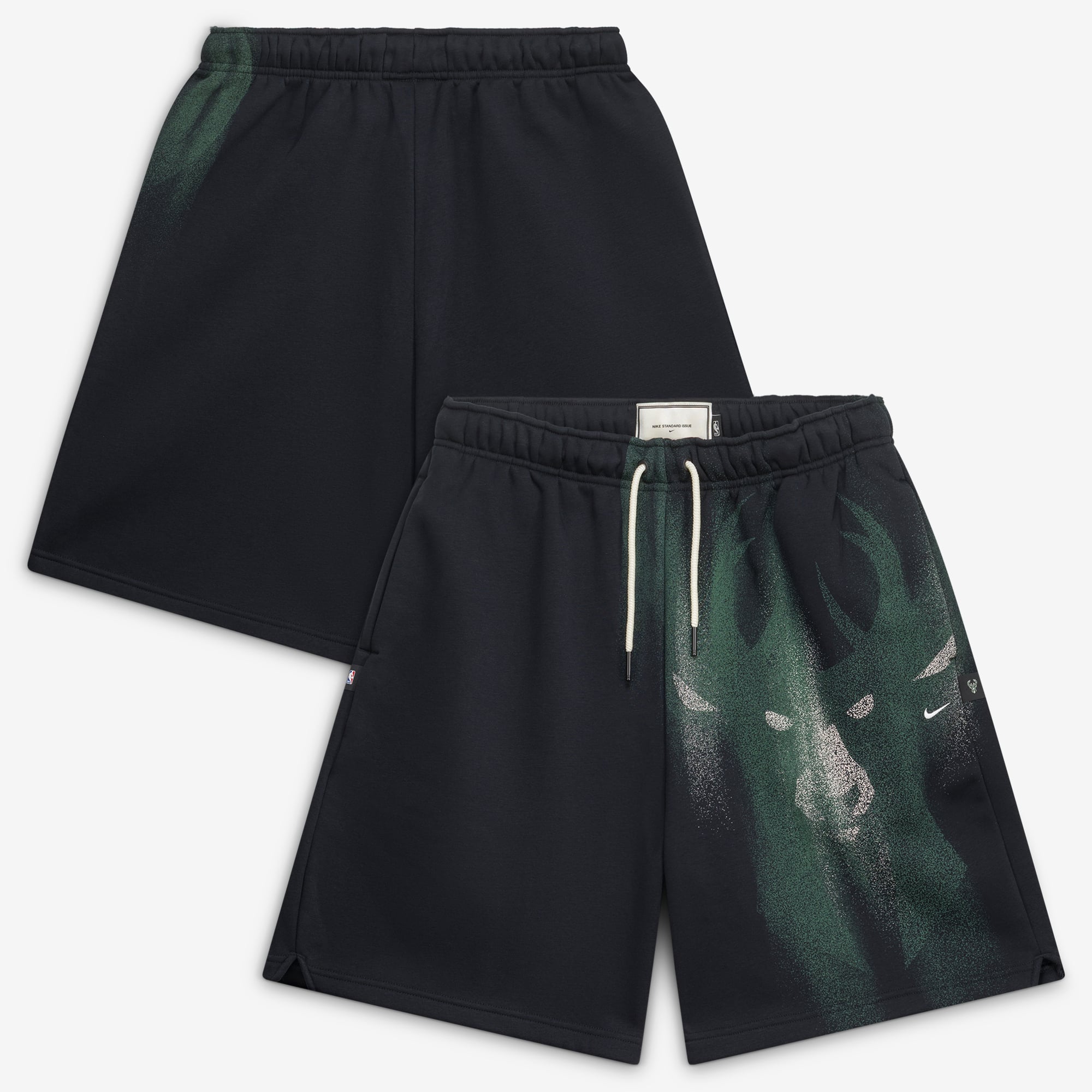 Men's Nike Black Milwaukee Bucks 2026/27 Standard Issue Practice Icon 7" Fleece Shorts