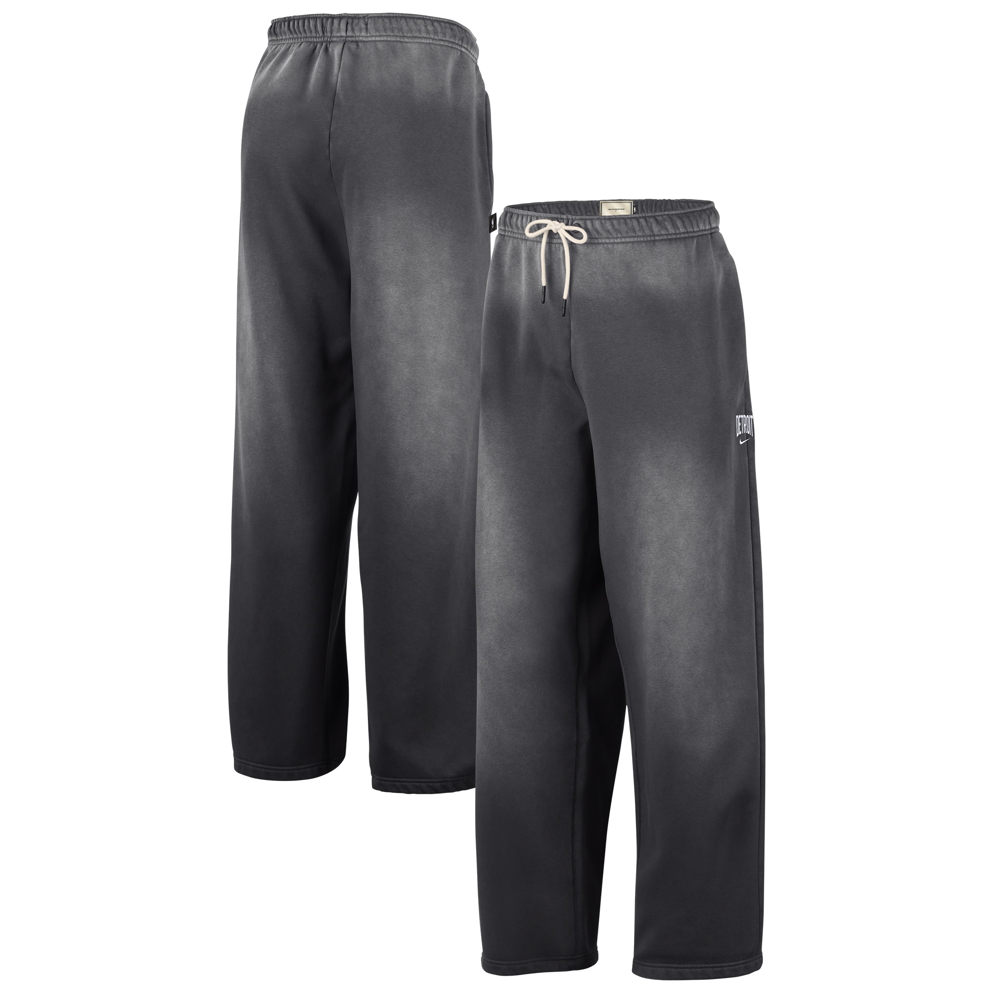 Men's Nike Charcoal Detroit Pistons 2026/27 Standard Issue Travel Washed Fleece Pants