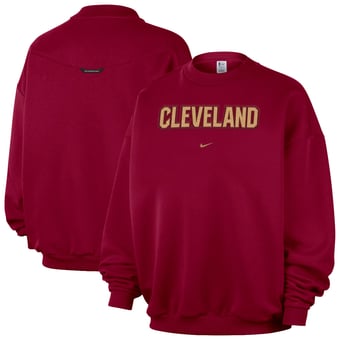 Women's Nike  Wine Cleveland Cavaliers Standard Issue Wordmark Fleece Crewneck Sweatshirt