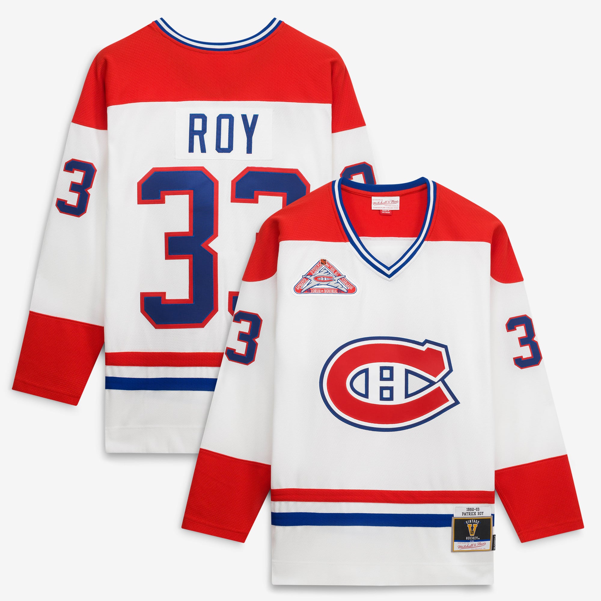 Men's Mitchell & Ness Patrick Roy White Montreal Canadiens 1992 Power Play Jersey