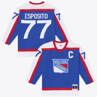 Men's Mitchell & Ness Phil Esposito Blue New York Rangers 1977/78 Power Play Jersey