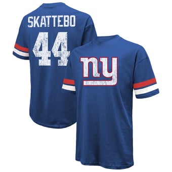 Men's Majestic Threads Cam Skattebo Royal New York Giants  Oversized T-Shirt