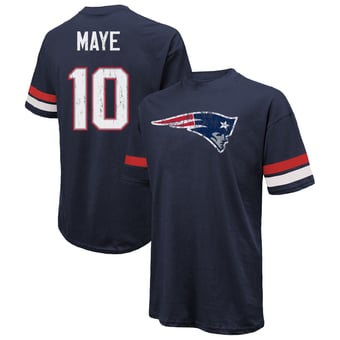 Men's Majestic Threads Drake Maye Navy New England Patriots  Oversized T-Shirt