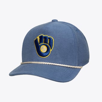 Men's Mitchell & Ness  Navy Milwaukee Brewers Heritage Hues French Terry Snapback Hat