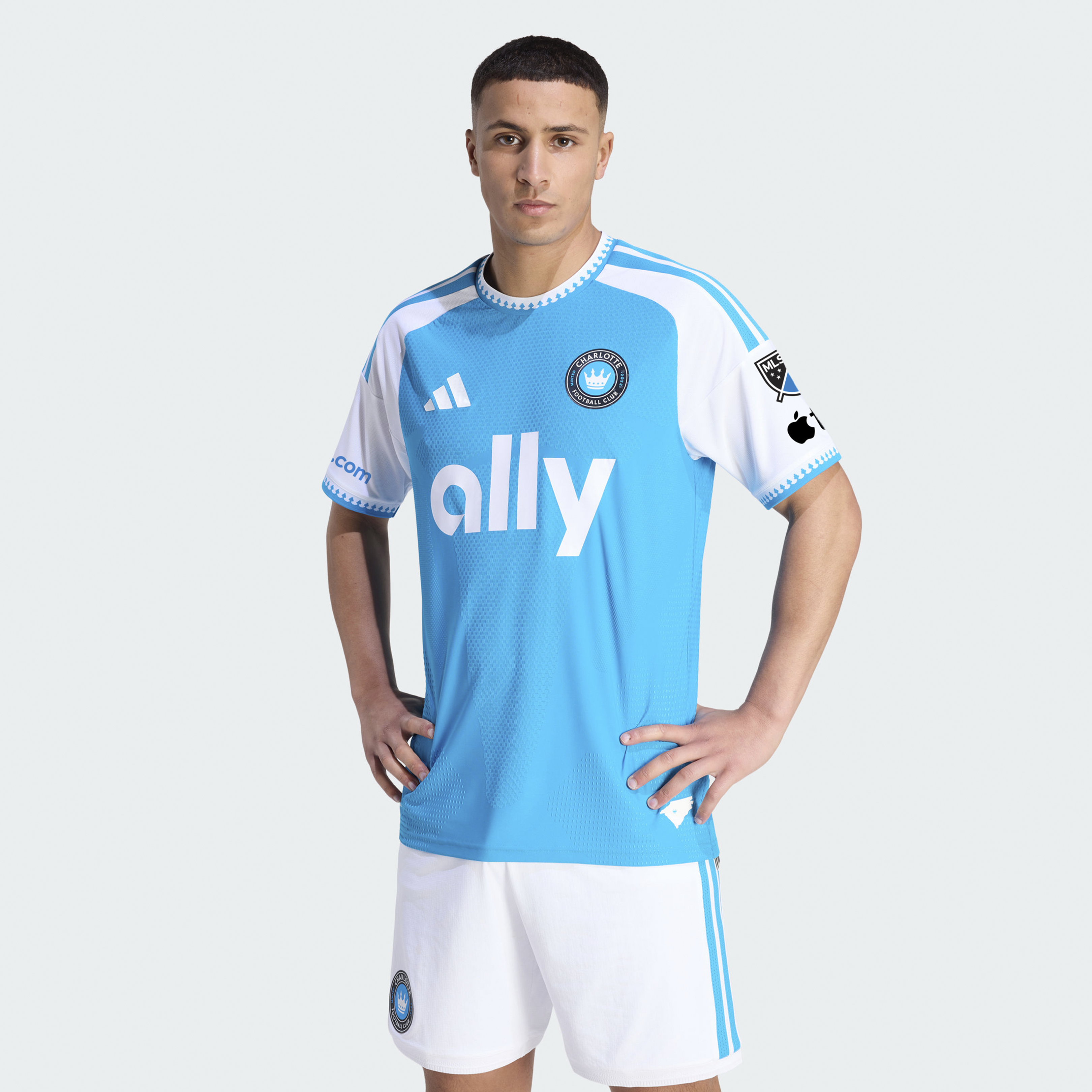 Men's adidas Blue Charlotte FC 2026 Carolina Kit: Crowns Up On-Field Authentic Patch Jersey