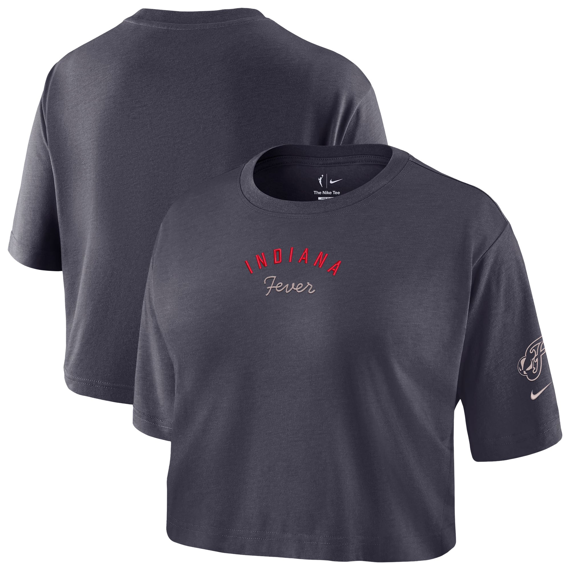 Women's Nike  Charcoal Indiana Fever Studio Cropped T-Shirt
