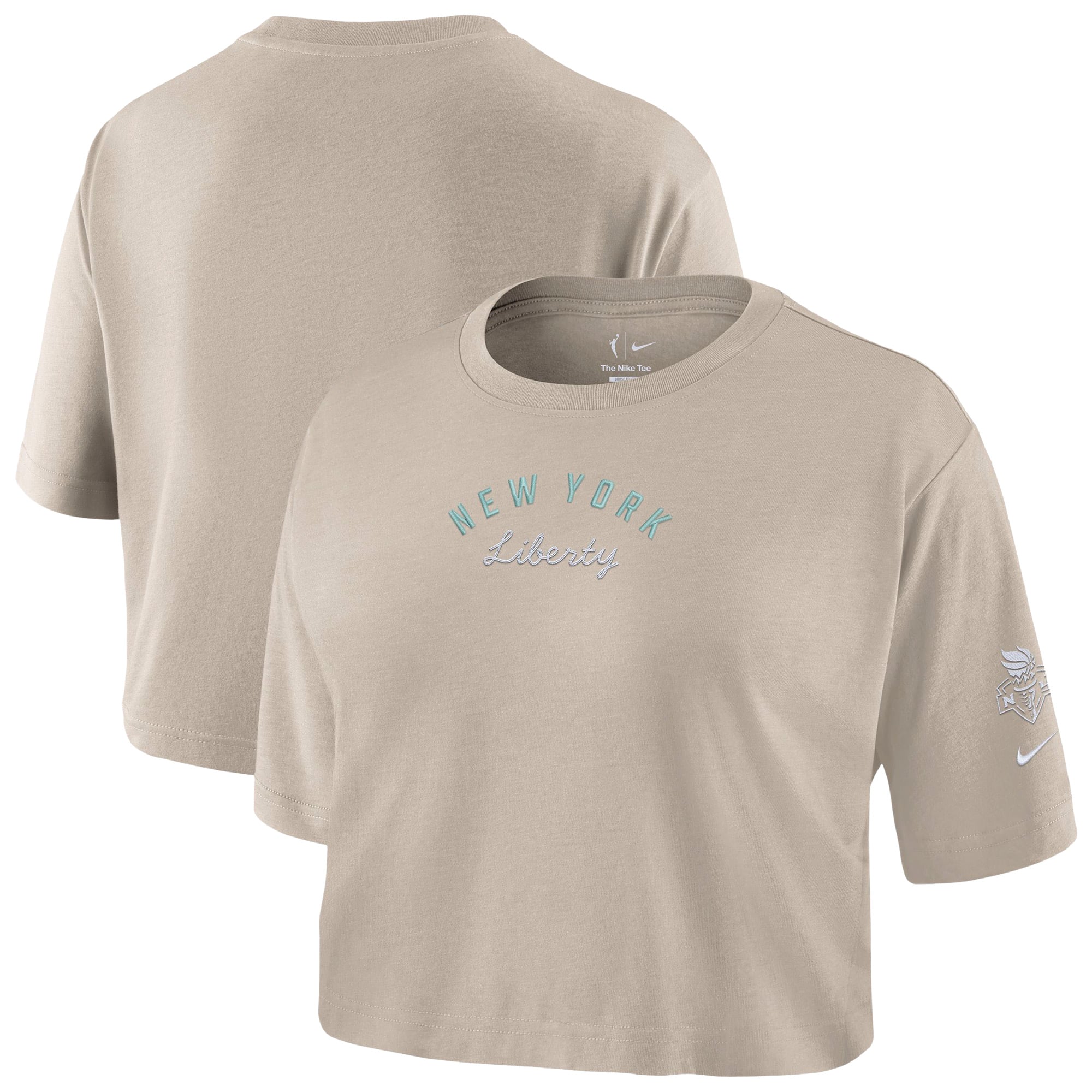Women's Nike  Cream New York Liberty Studio Cropped T-Shirt