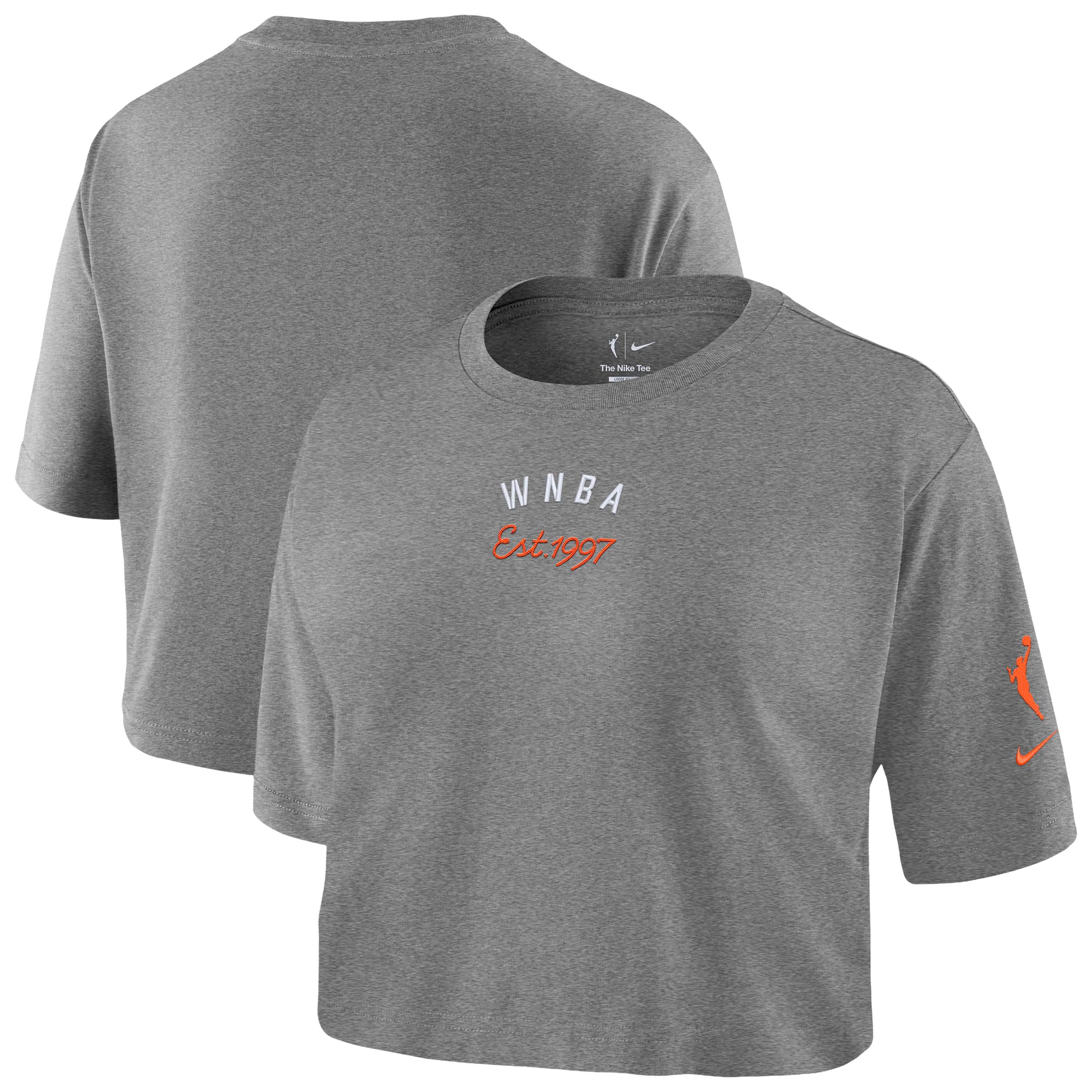Women's Nike Gray WNBA Studio Cropped T-Shirt