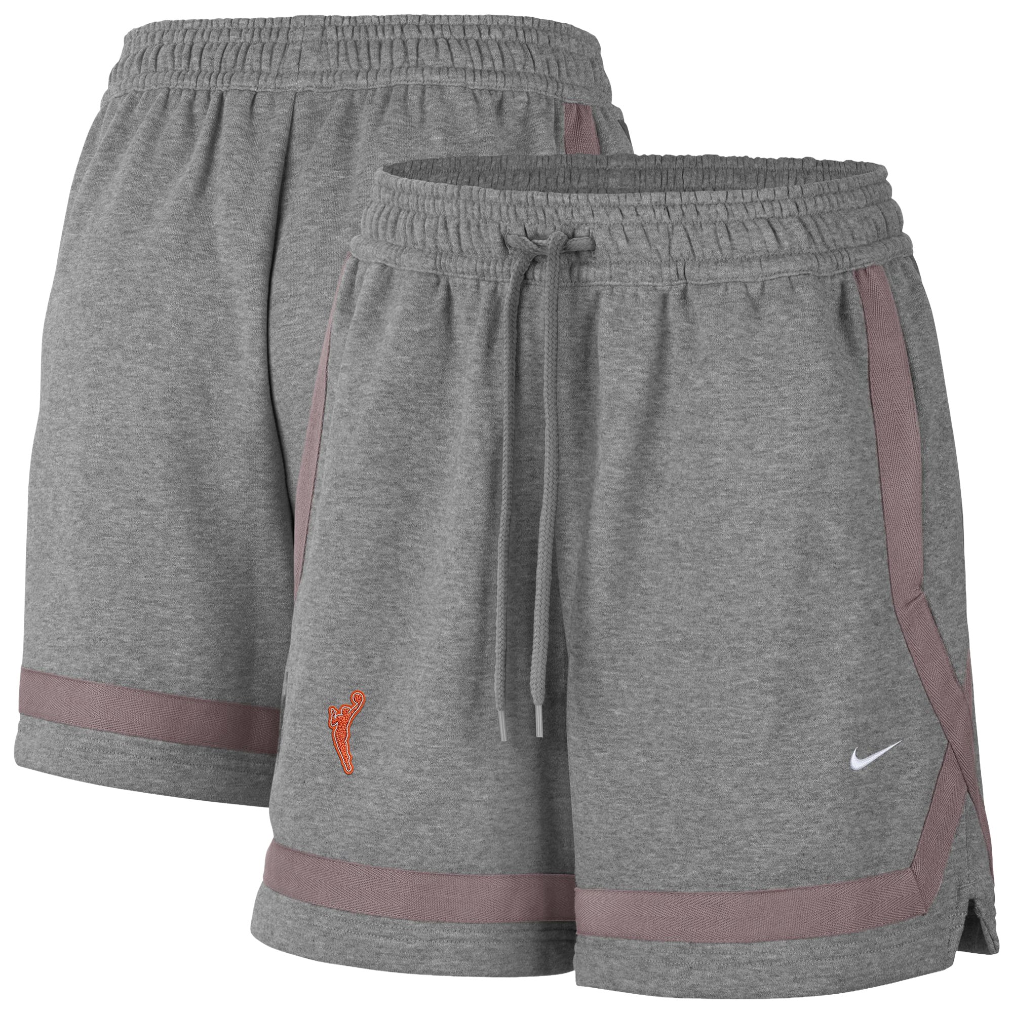 Women's Nike  Dark Heather Gray WNBA Studio Fleece Shorts