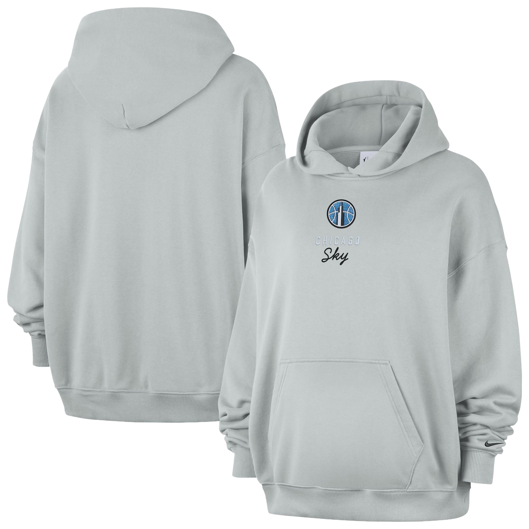 Women's Nike  Gray Chicago Sky Studio Fleece Hoodie