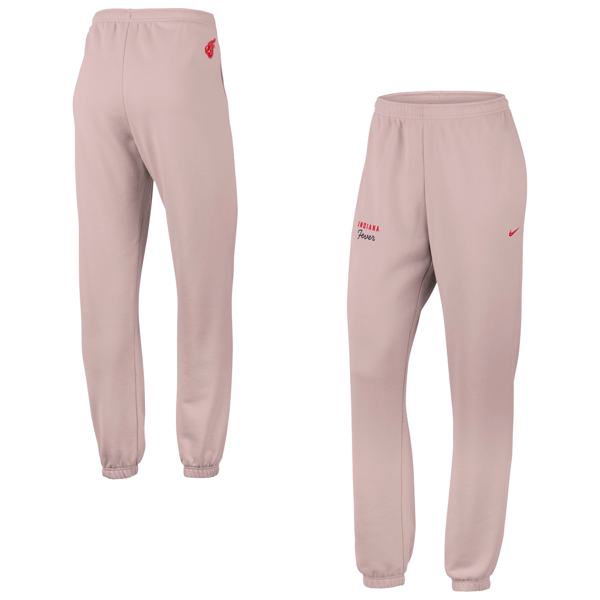 Women's Nike  Light Pink Indiana Fever Studio Cuffed Fleece Sweatpants