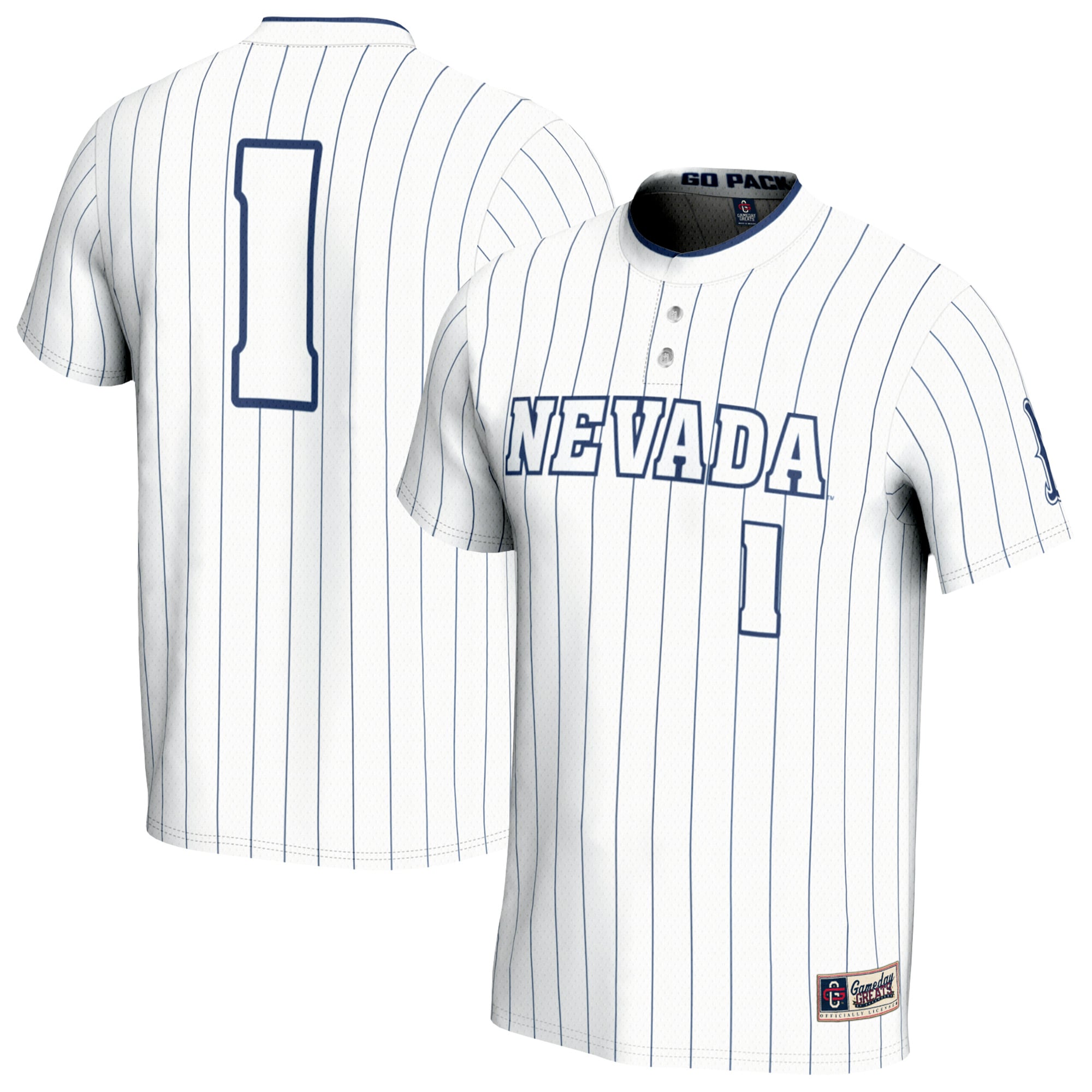 Unisex GameDay Greats  White #1 Nevada Wolf Pack Lightweight Collegiate Softball Fashion Jersey