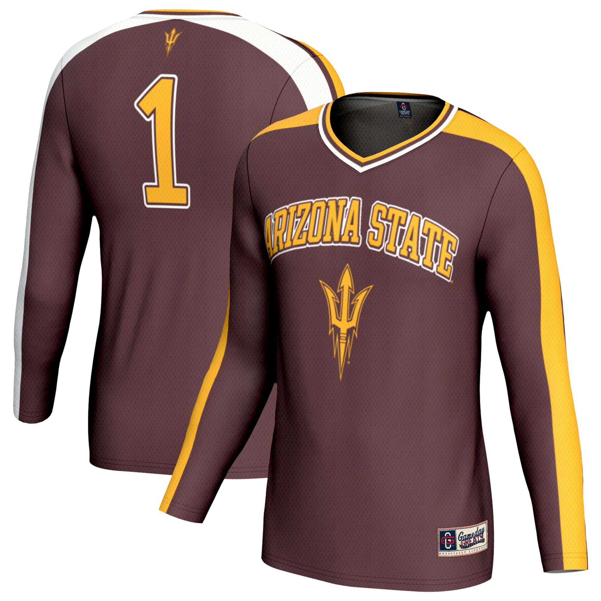 Youth GameDay Greats  Maroon #1 Arizona State Sun Devils Lightweight Collegiate Volleyball Fashion Jersey