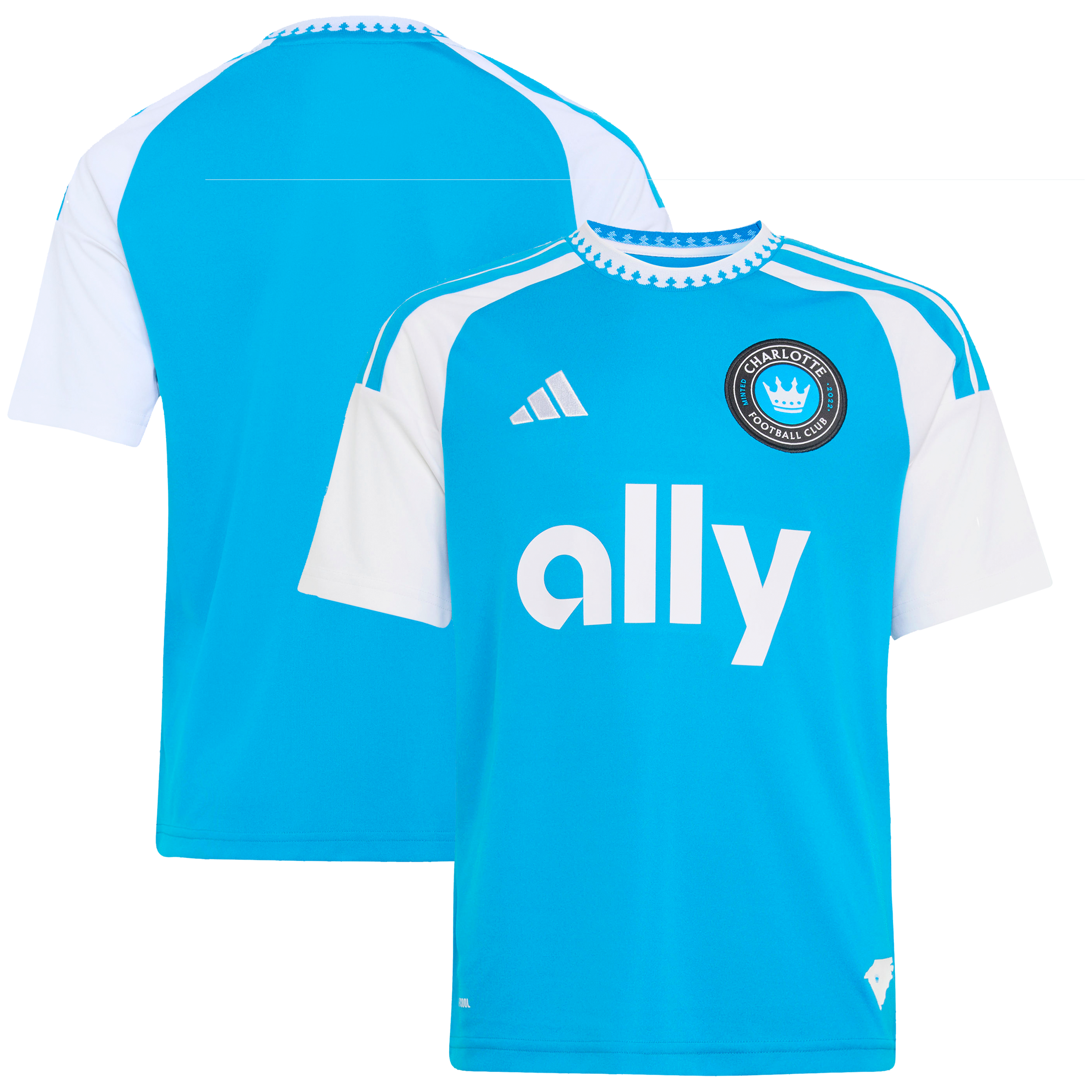 Youth adidas Blue Charlotte FC 2026 Carolina Kit: Crowns Up Replica Jersey