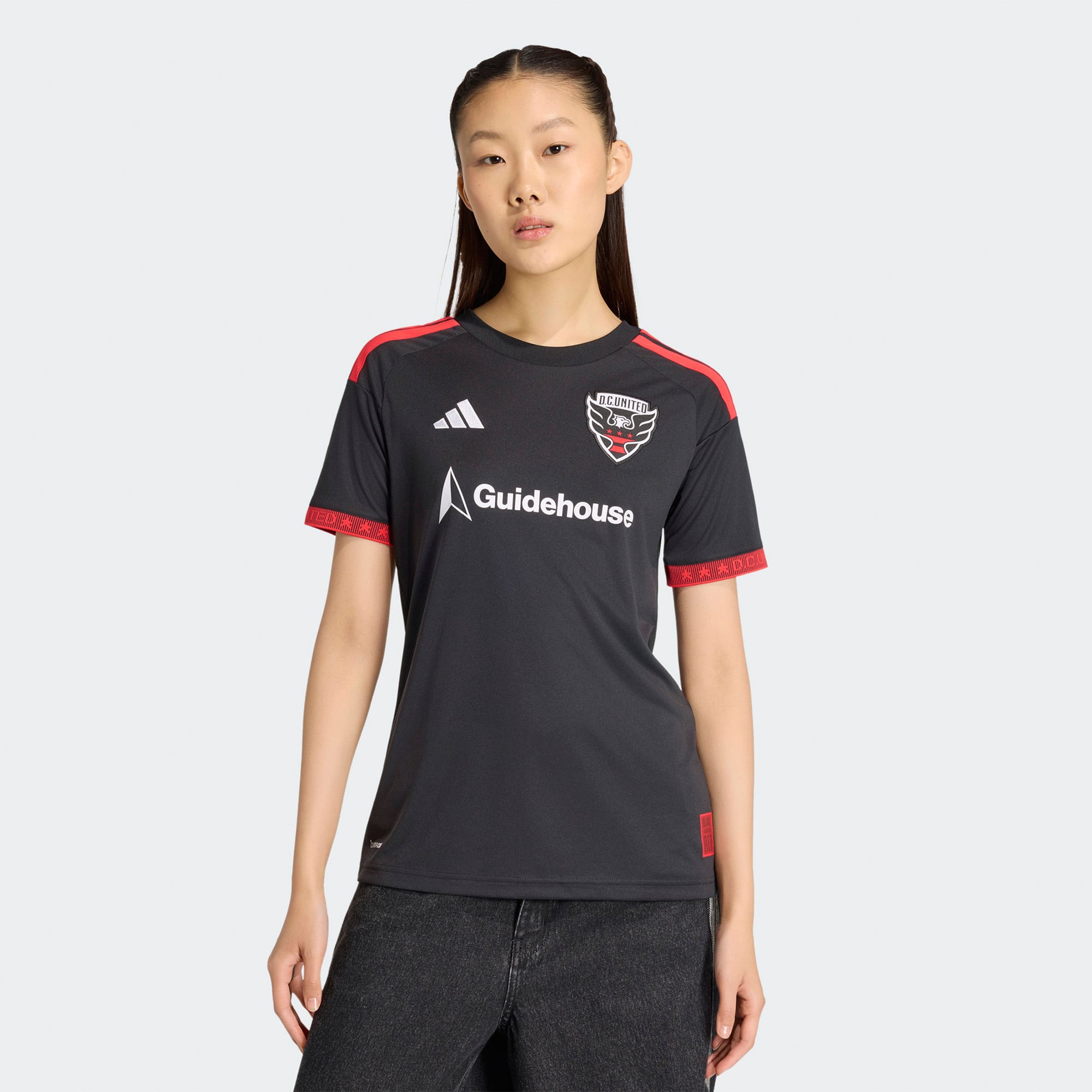 Women's adidas Black D.C. United 2026 Black-and-Red Kit Replica Jersey