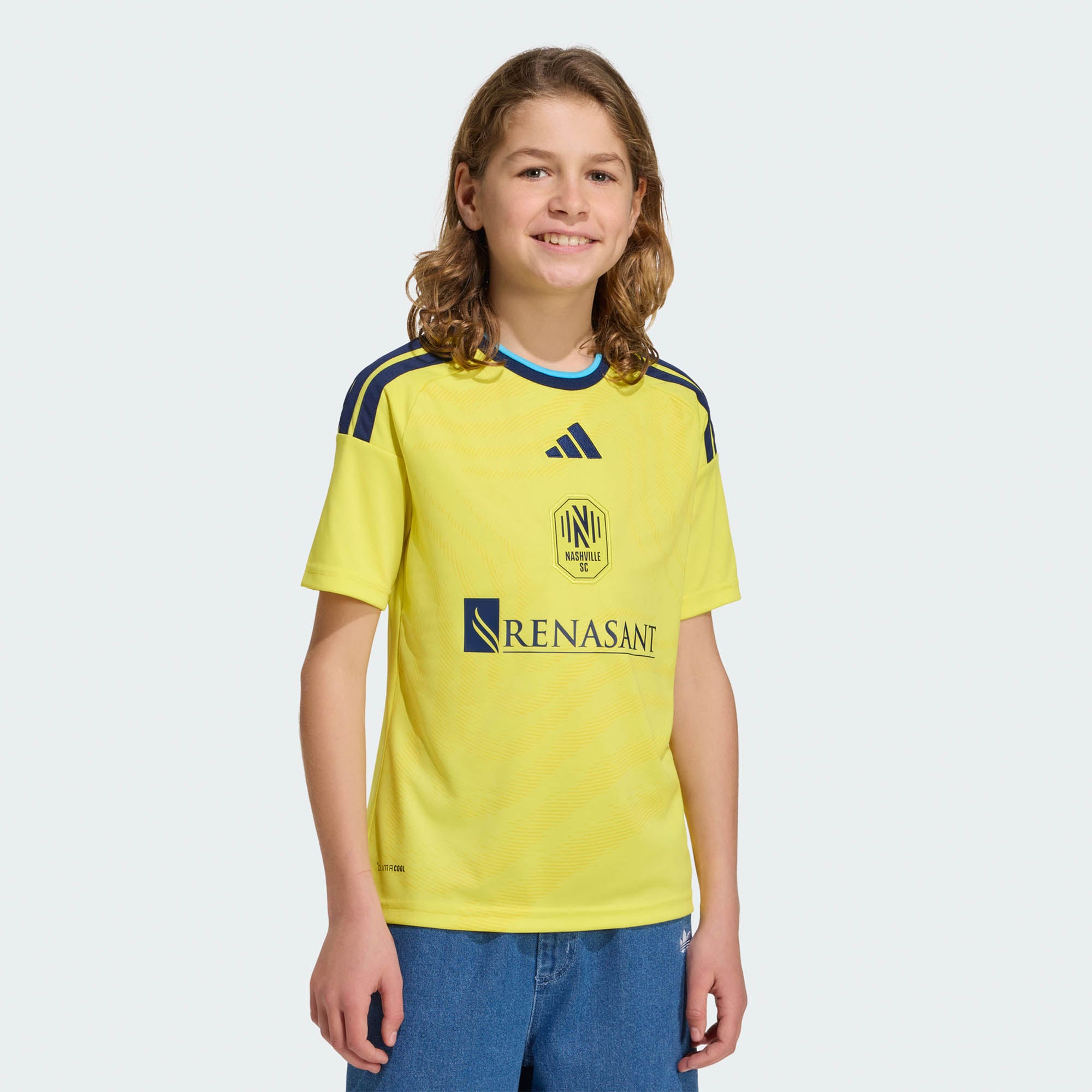 Youth adidas Yellow Nashville SC 2026 The Reverb Kit Replica Jersey