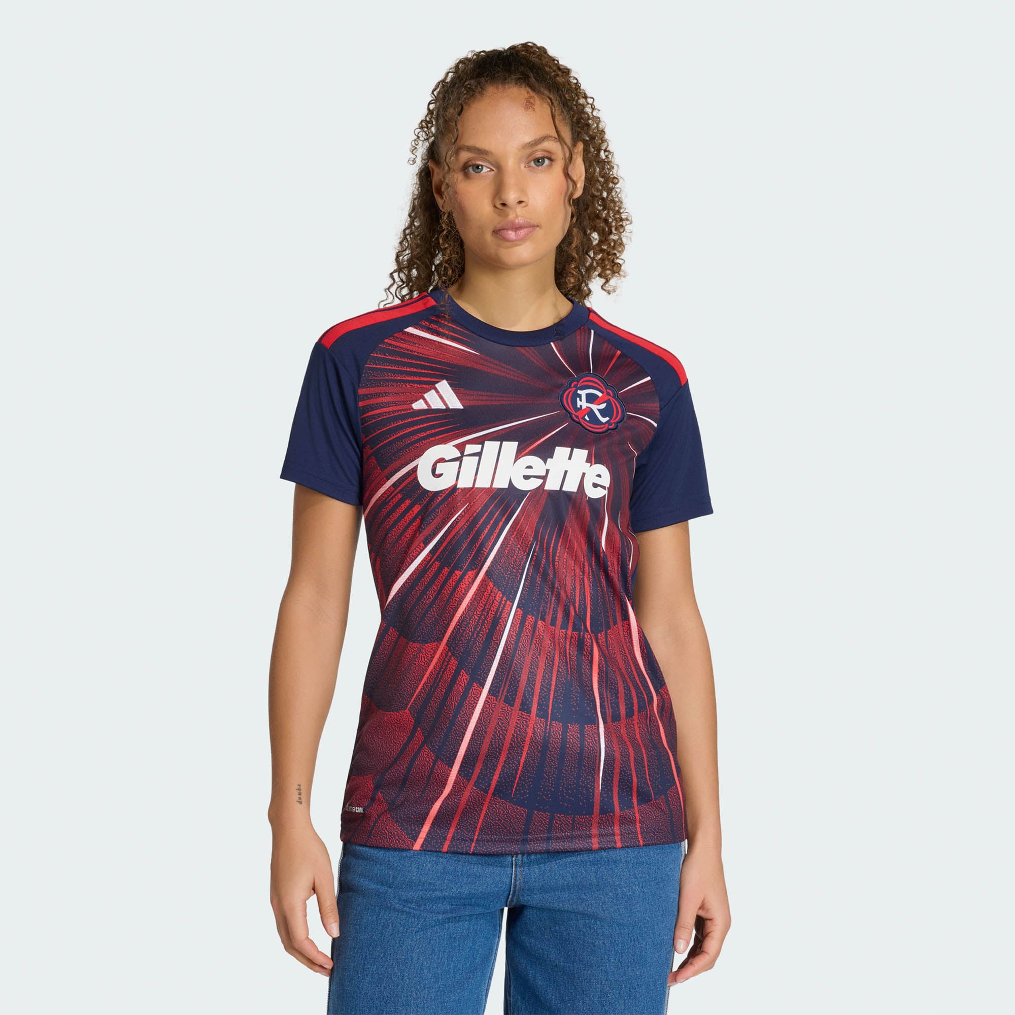 Women's adidas Blue New England Revolution 2026 Independence Day Replica Jersey