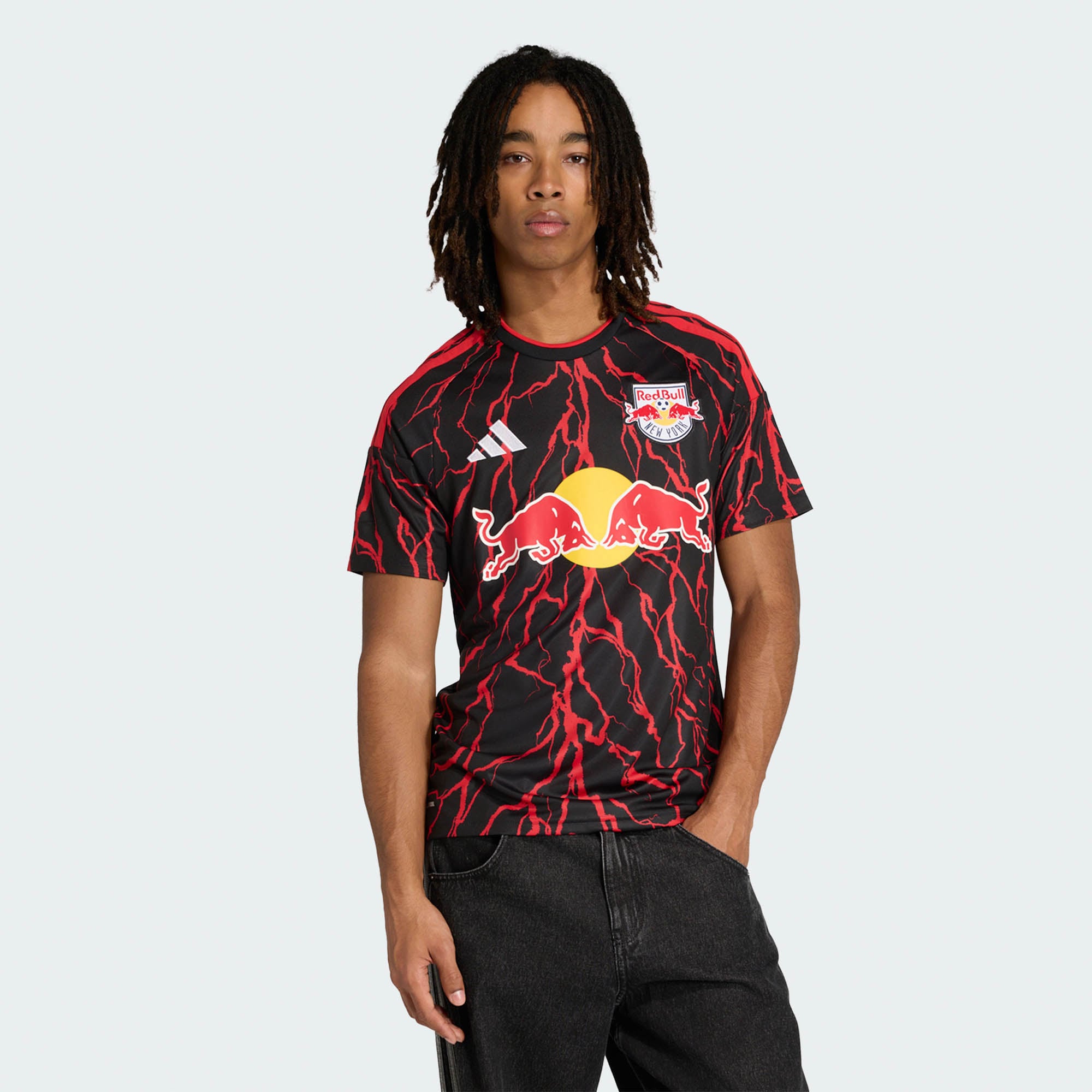 Men's adidas Black New York Red Bulls 2026 The Rooted Kit Replica Jersey