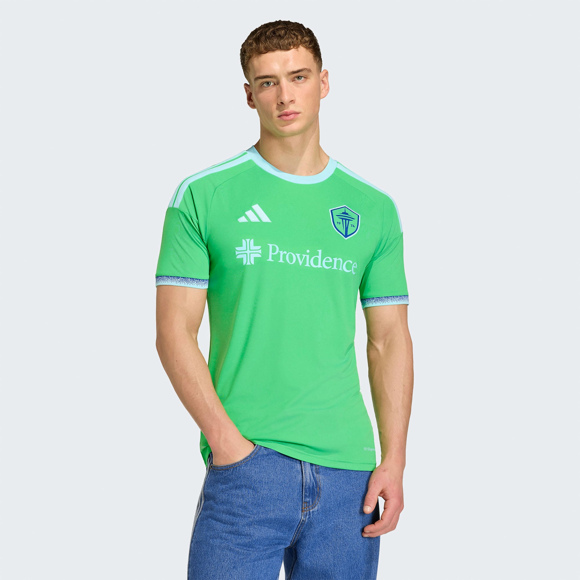 Men's adidas Rave Green Seattle Sounders FC 2026 The Evergreen State Kit Replica Jersey