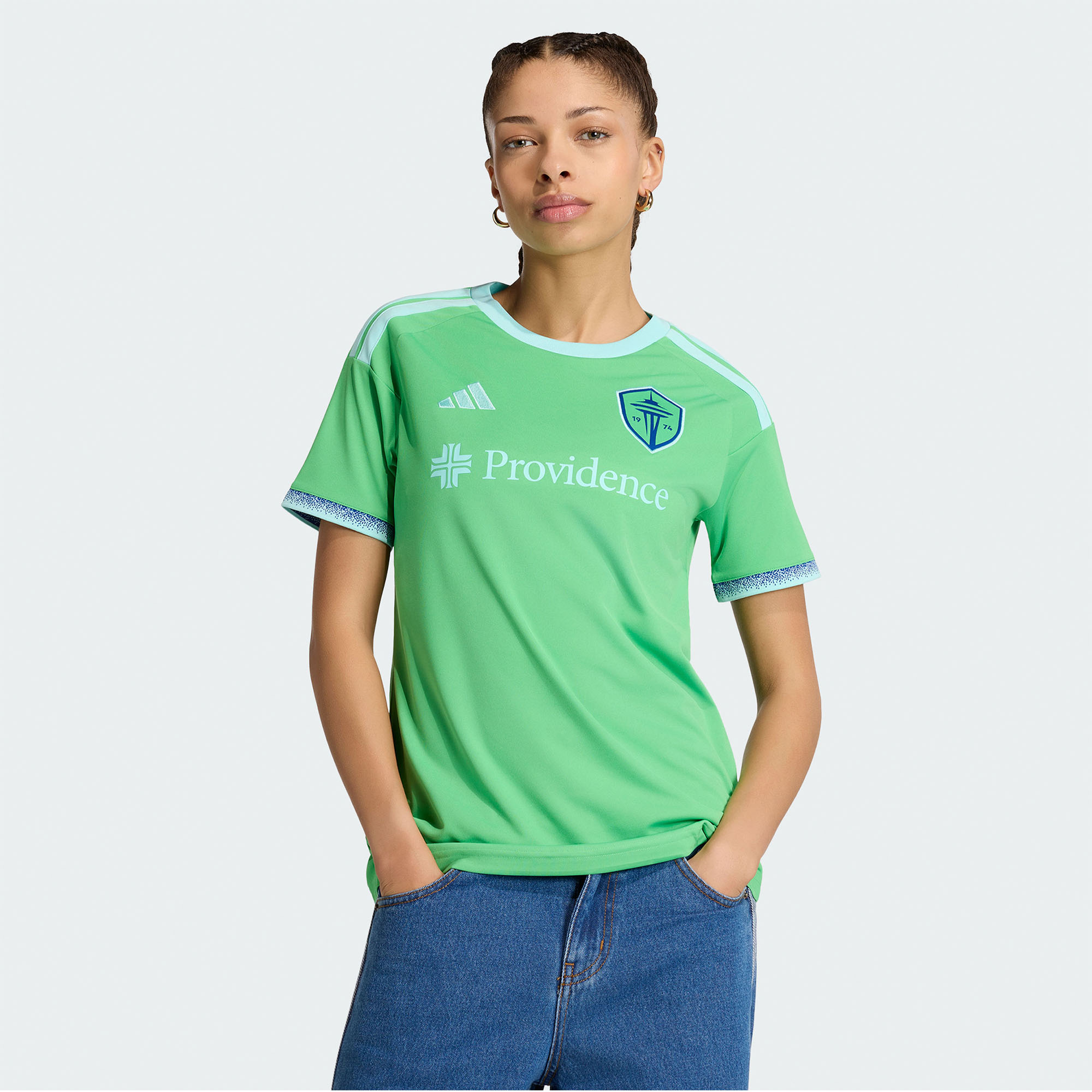 Women's adidas  Rave Green Seattle Sounders FC 2026 The Evergreen State Kit Replica Jersey