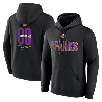 Men's Black Los Angeles Sparks Big & Tall Personalized Center Court Pullover Hoodie