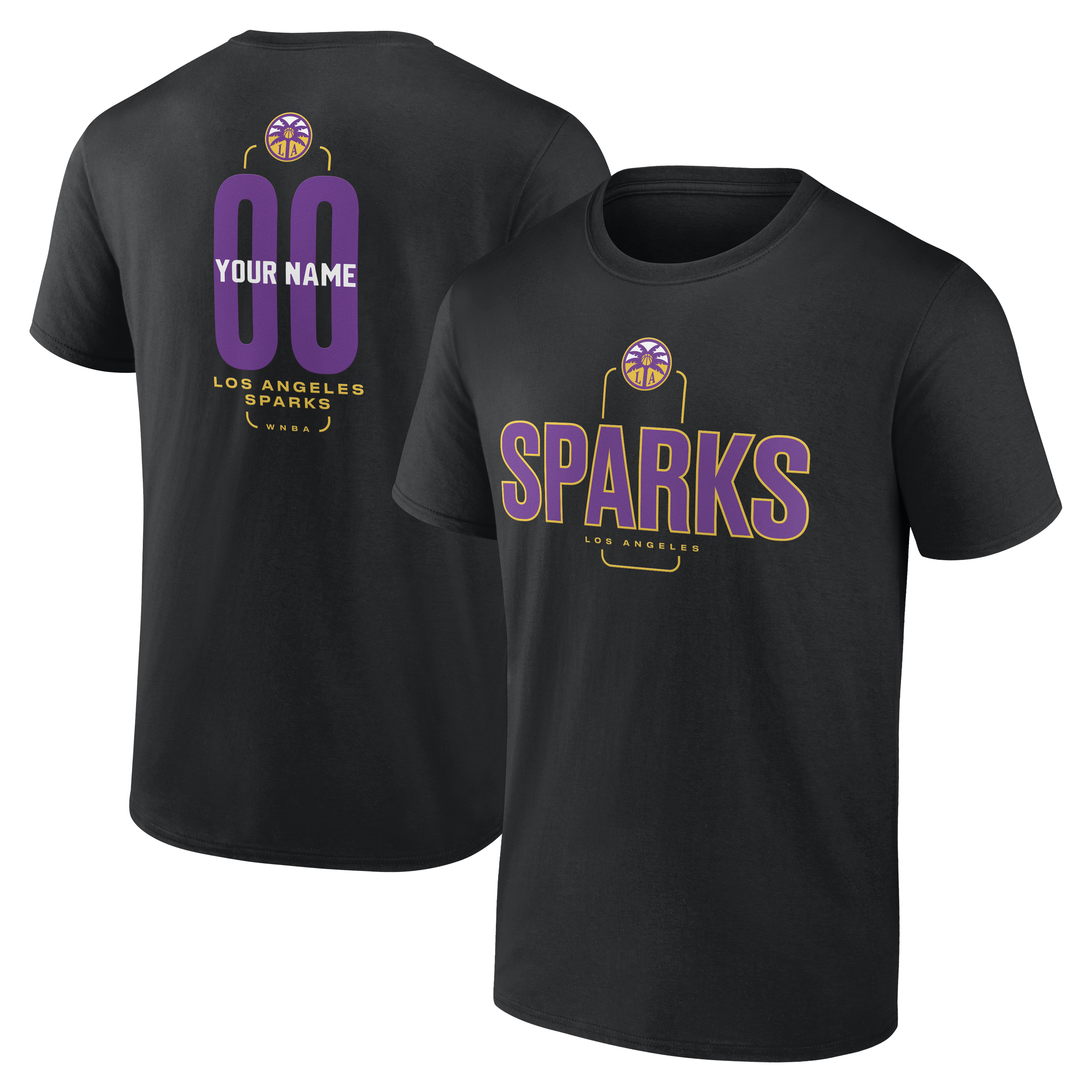 Men’s Black Los Angeles Sparks Big & Tall Personalized Center Court T-Shirt Men’s Black Los Angeles Sparks Big & Tall Personalized Center Court T-Shirt
