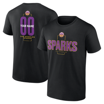 Men's Black Los Angeles Sparks Big & Tall Personalized Center Court T-Shirt