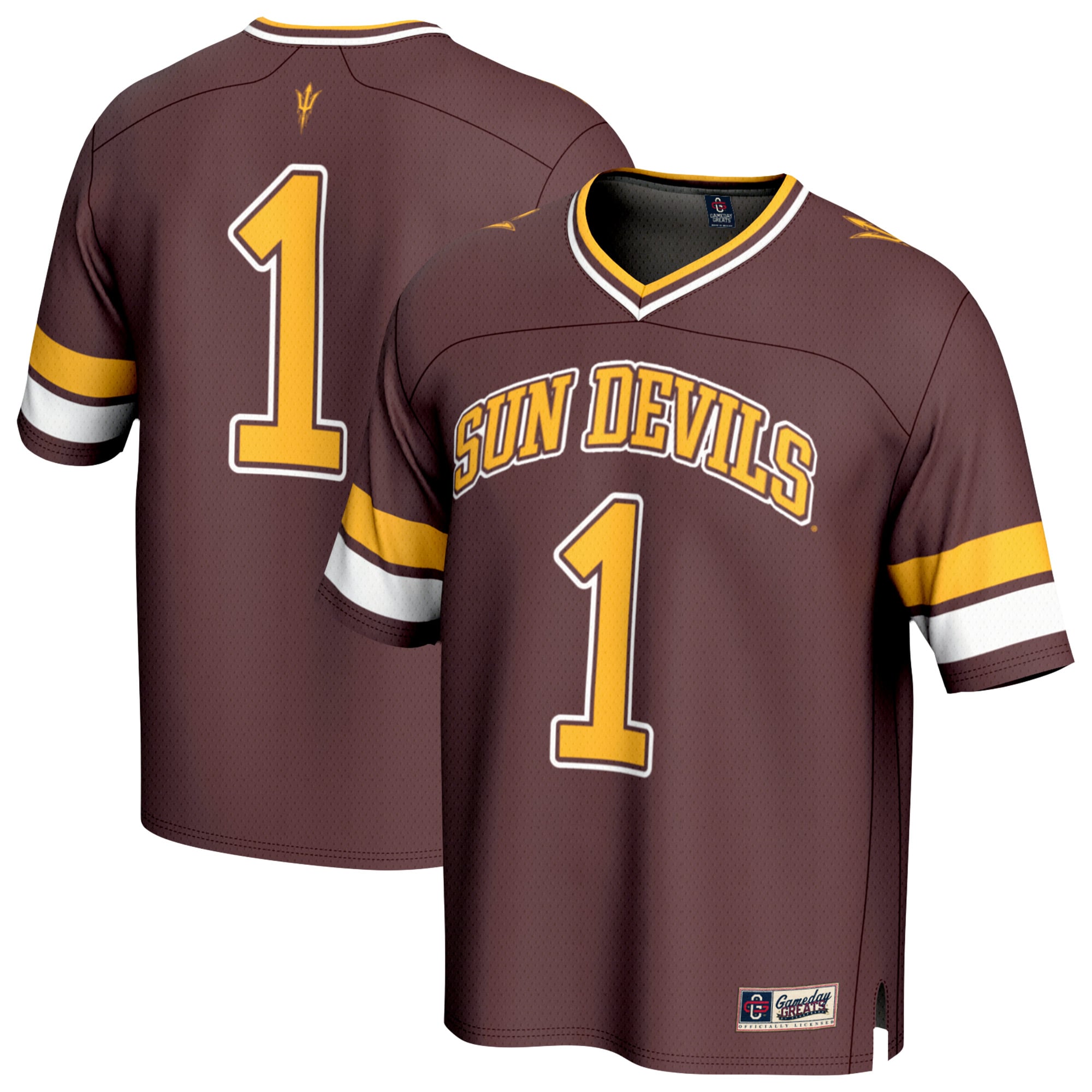 Unisex GameDay Greats  Maroon #1 Arizona State Sun Devils Lightweight Collegiate Football Fashion Jersey