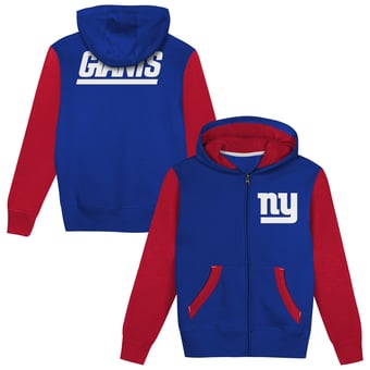 Preschool Outerstuff  Royal/Red New York Giants Stadium Colorblock Full-Zip Hoodie