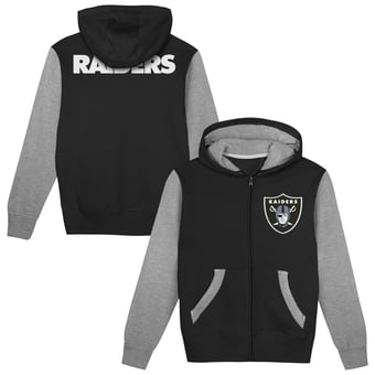 Preschool Outerstuff  Black/Silver Las Vegas Raiders Stadium Colorblock Full-Zip Hoodie