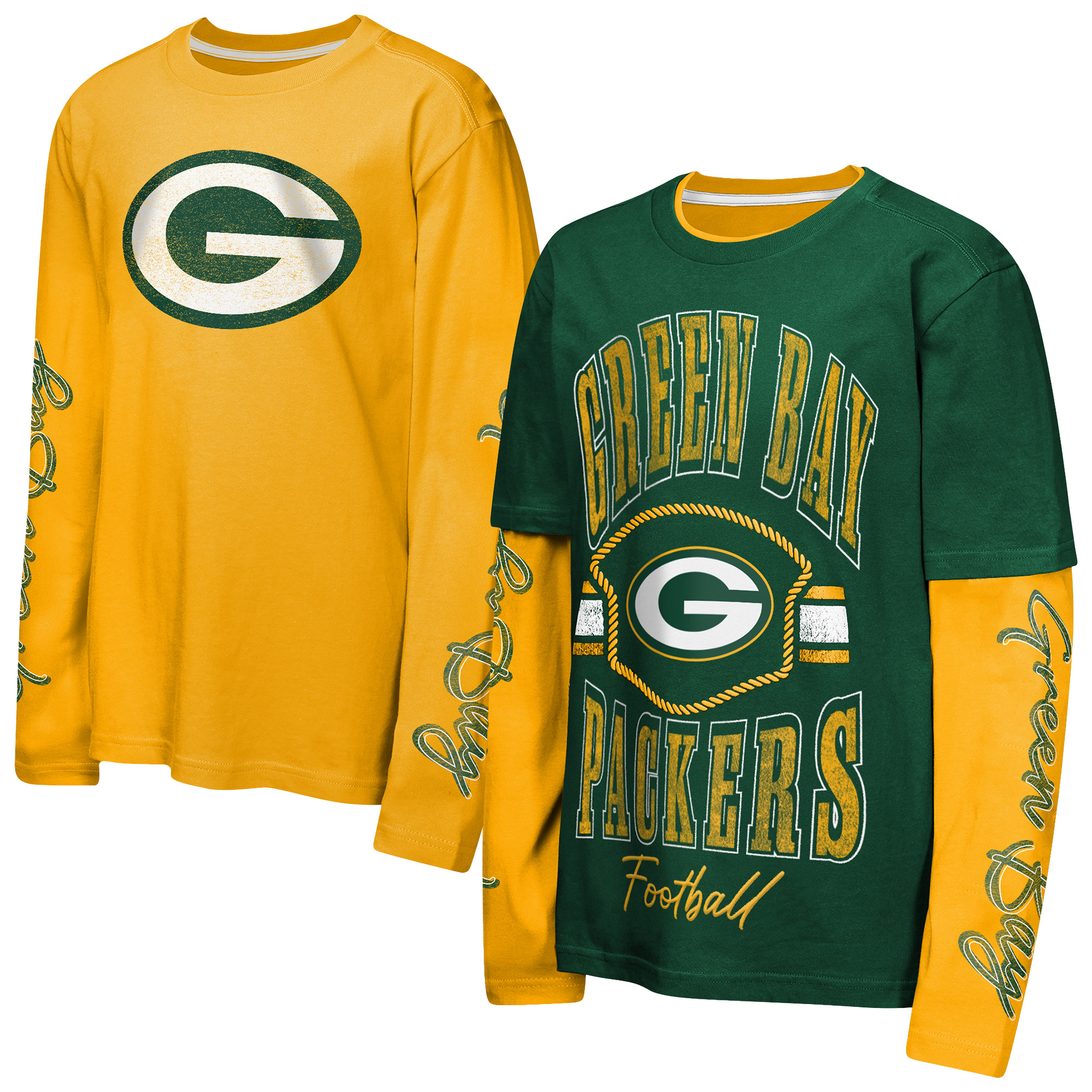 Outerstuff Preschool Green/Gold Green Bay Packers Motion T-Shirt Combo Set, 2-Piece - Green, Gold