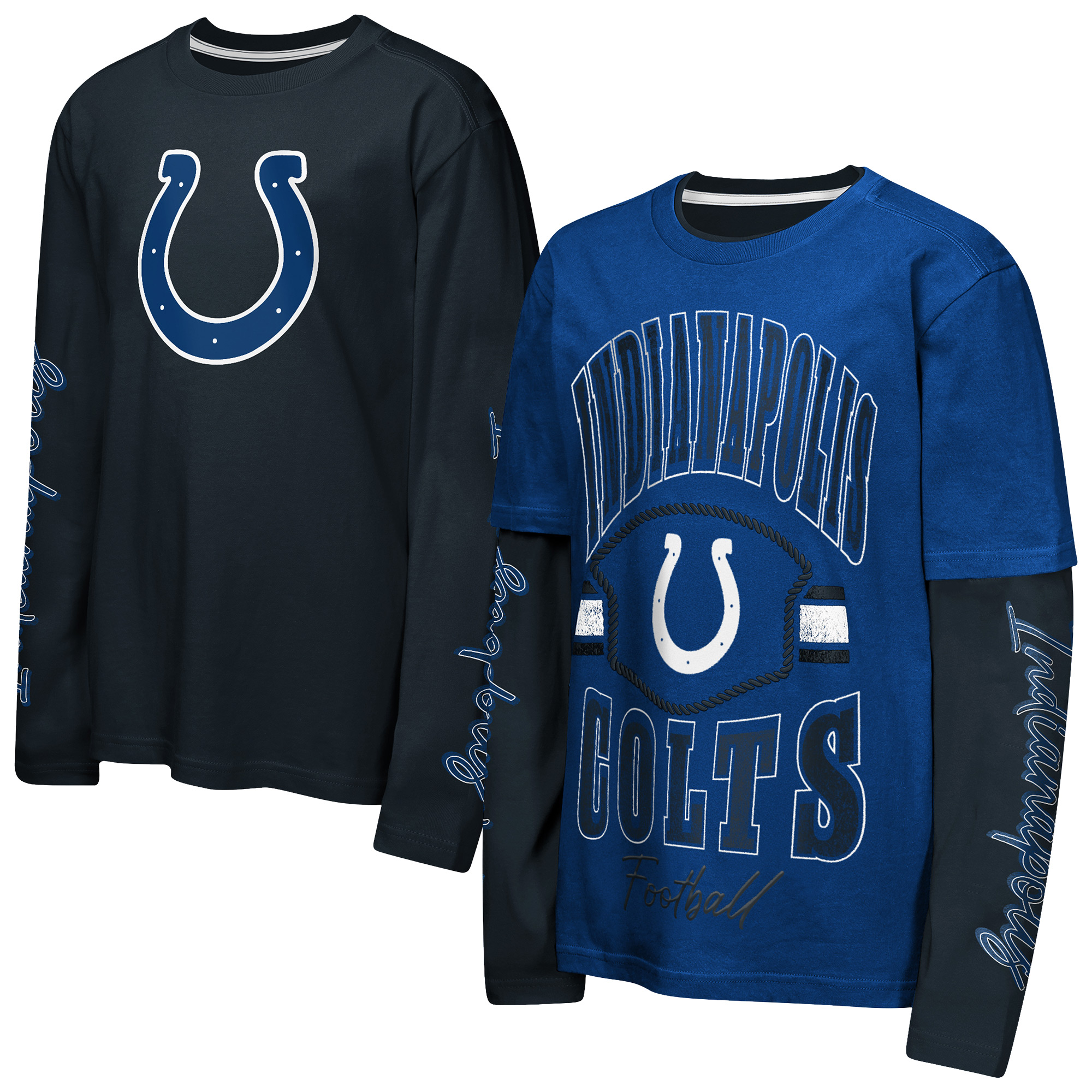 Outerstuff Preschool Royal/Black Indianapolis Colts Motion T-Shirt Combo Set, 2-Piece - Royal, Black