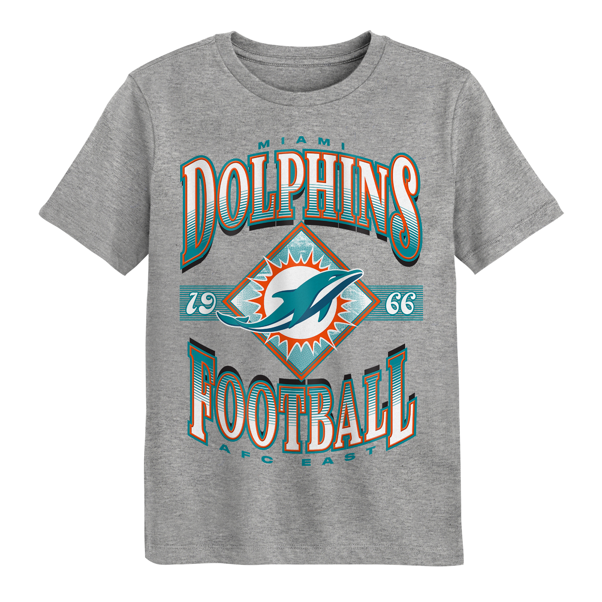 Preschool Outerstuff Dark Heather Gray Miami Dolphins Of Days Past T-Shirt