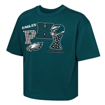Girls Youth Outerstuff  Midnight Green Philadelphia Eagles Team Quilt Boxy T-Shirt